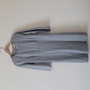 Peserico Grey Wool Blend Long Sleeve Midi Dress 44